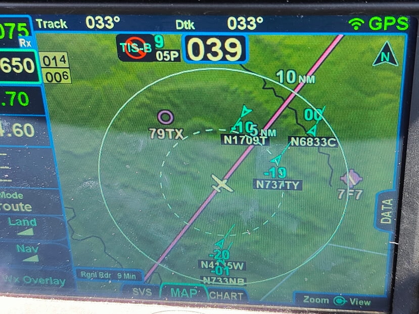 GPS showing the TFC conga line en route to T82