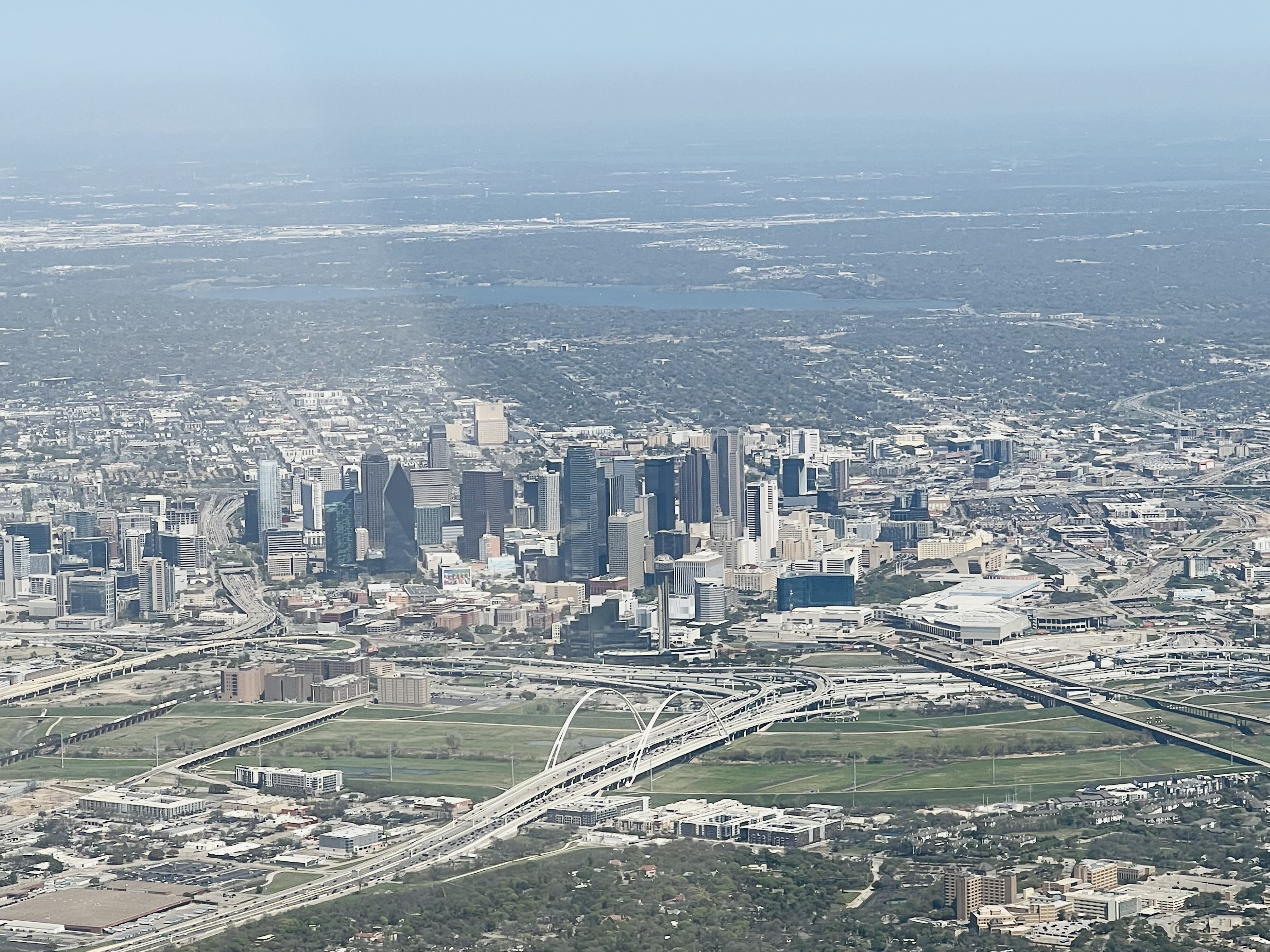 Downtown Dallas from above during the Class Bravo transition